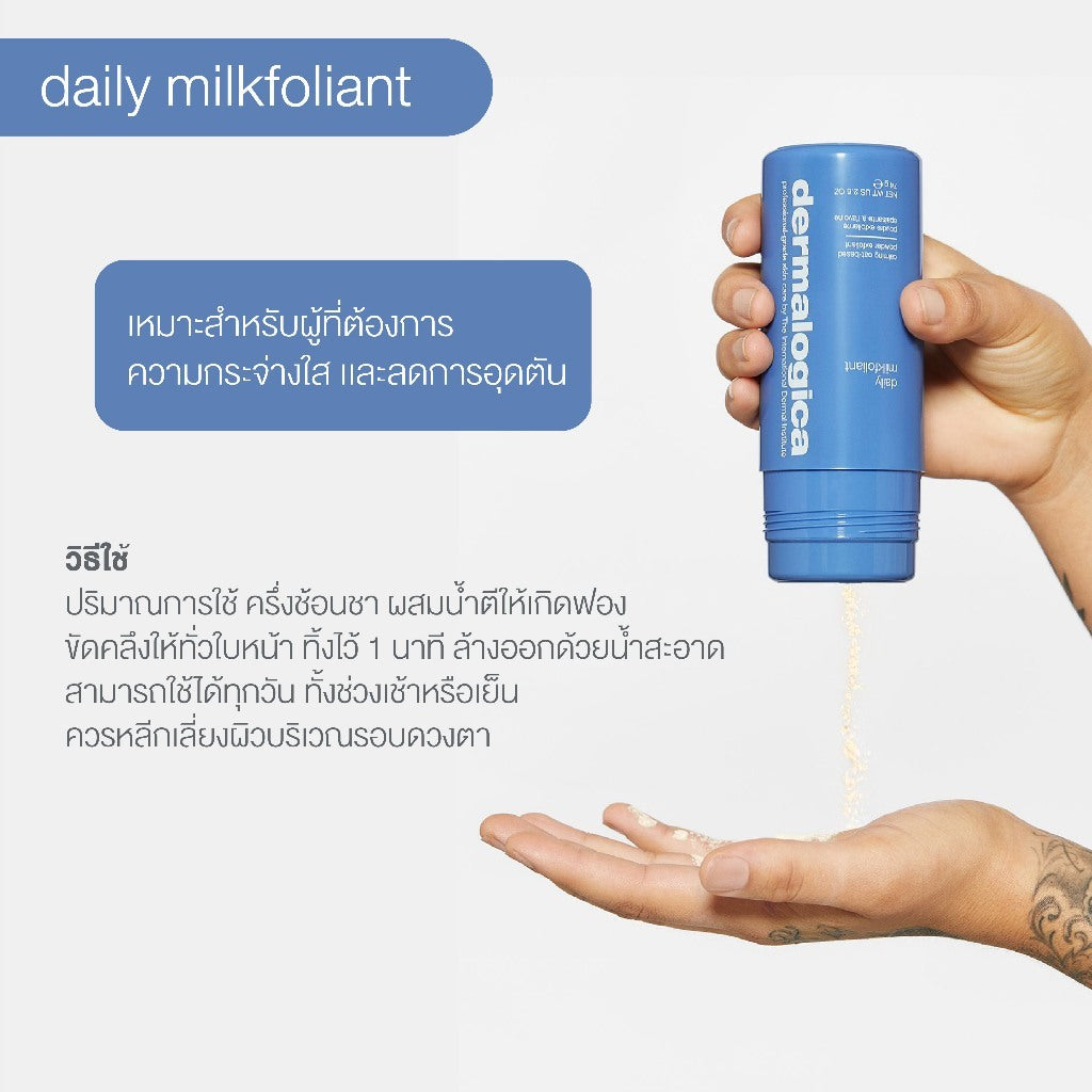 Dermalogica เซ็ตล้างหน้าและผลัดเซลล์ผิวขายดีอันดับ 1 [daily Milkfoliant 13g + Special Cleansing Gel 50ml]